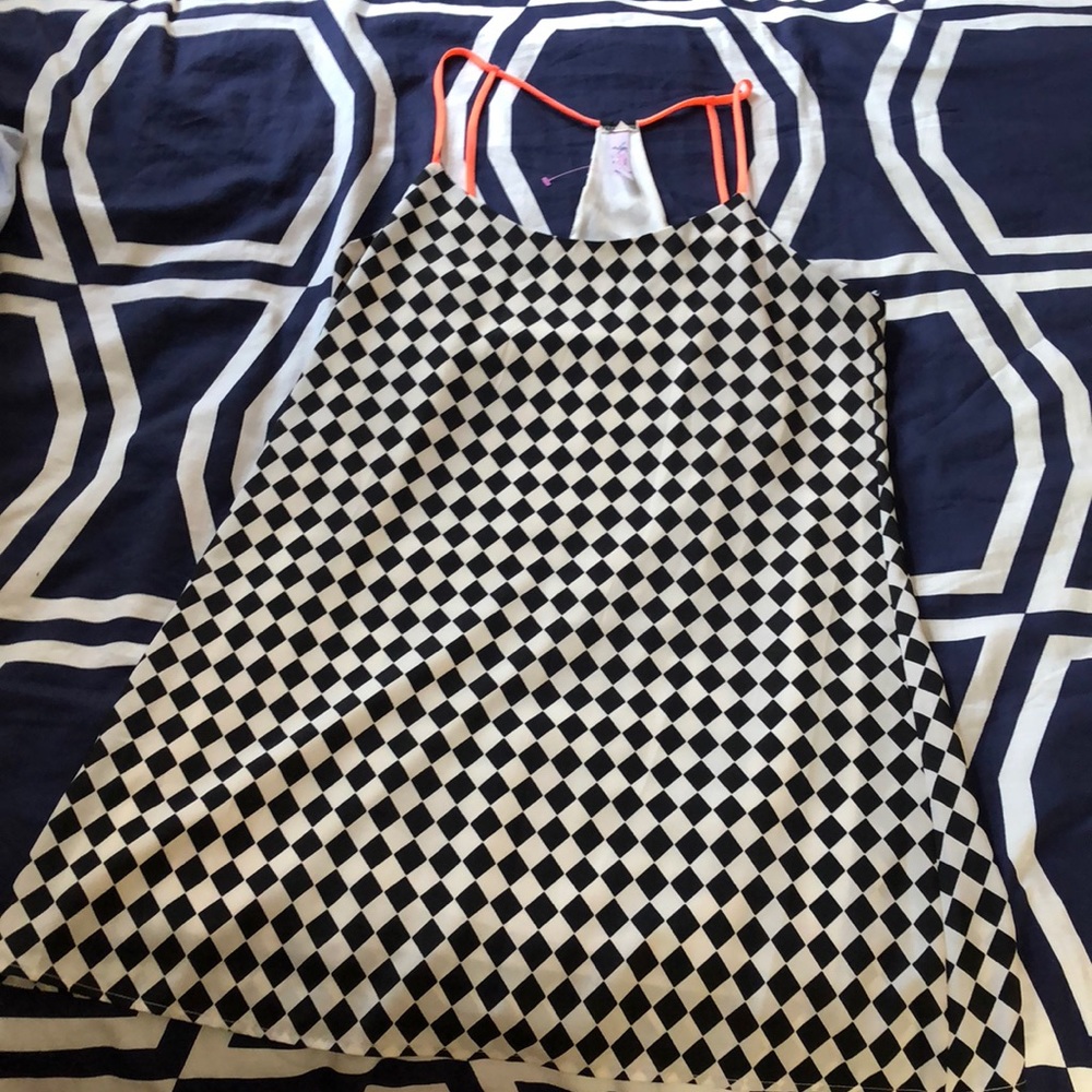 White and Black checkered summer dress